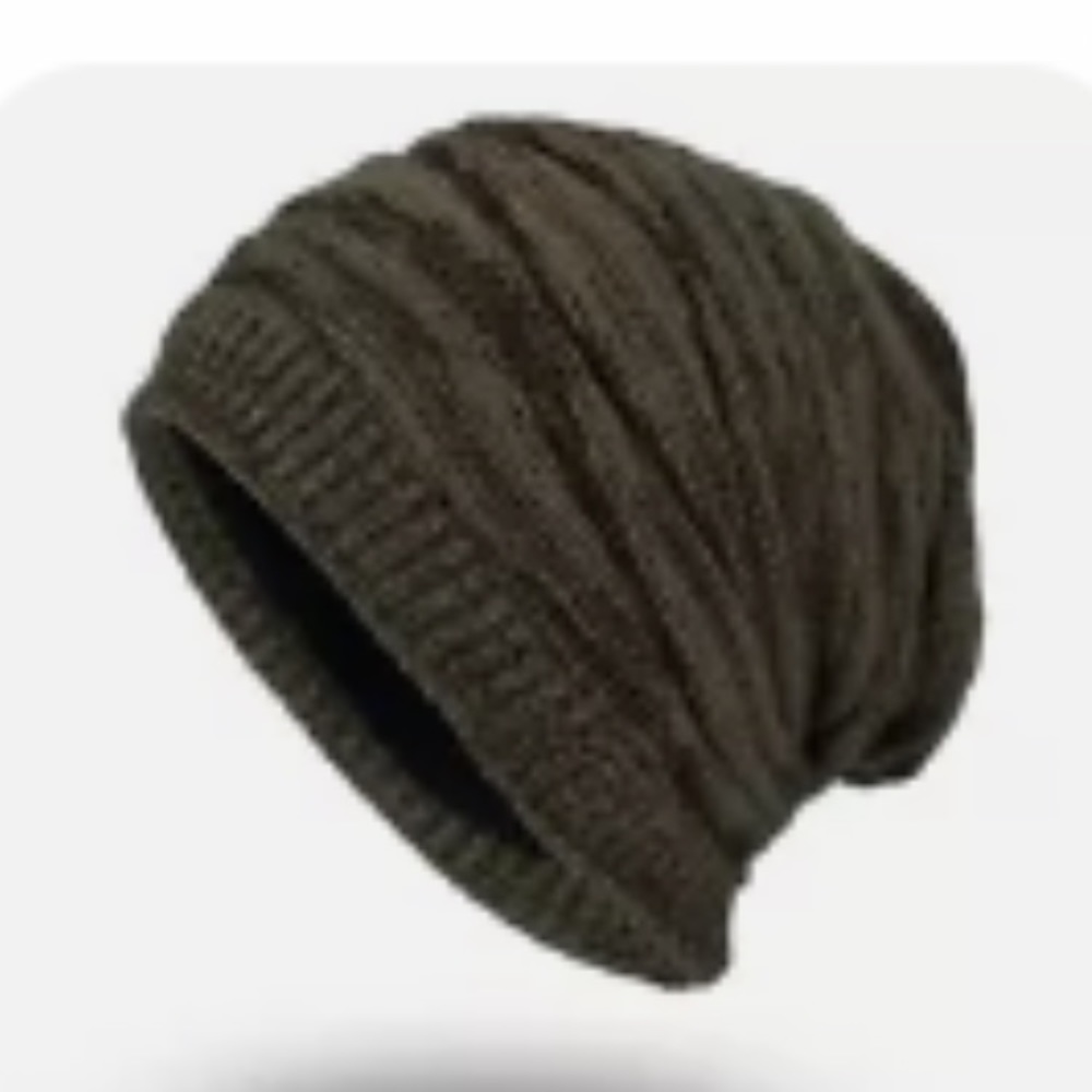 US Men’s Women’s knit baggy beanie oversized winter warm hat.